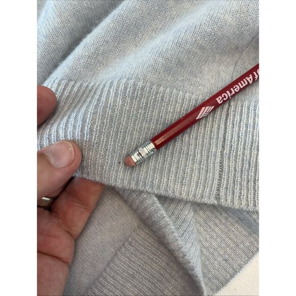 Naadam Women's light blue cold shoulder Cashmere Sweater mock neck - Picture 10 of 11